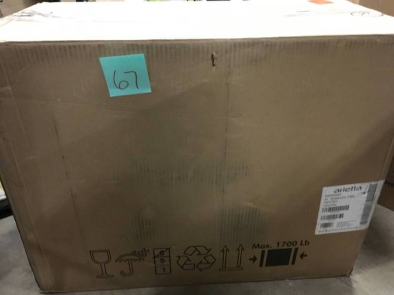 lot 67 image: Arietta Dekor Glass 30 in. Wall Mount Decorative Range Hood in Stainless Steel open box in like new condition
