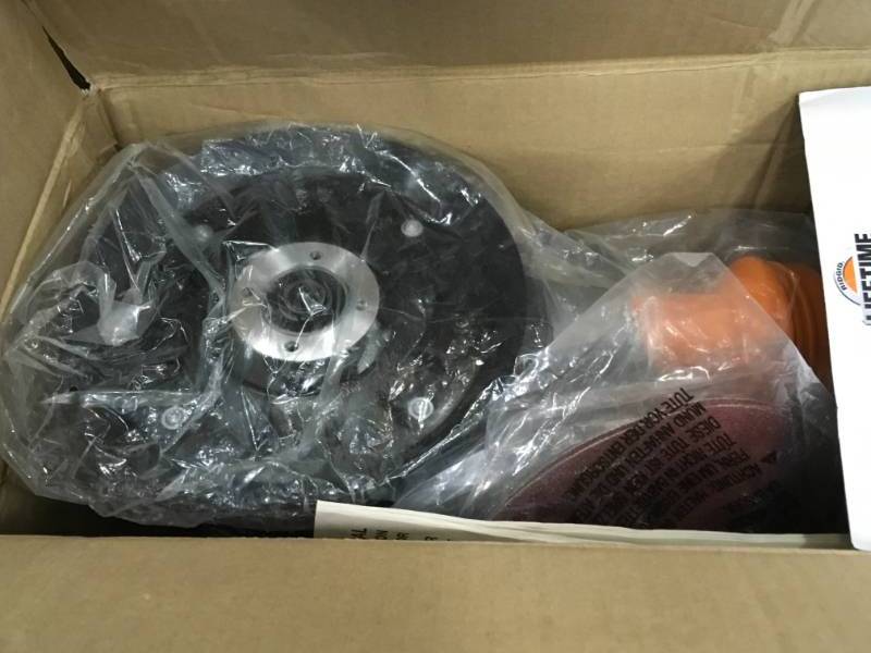 lot 74 image: RIDGID 6 in. Variable-Speed Dual Random Orbital Sander with Airguard Technology MISSING PAD in good condition