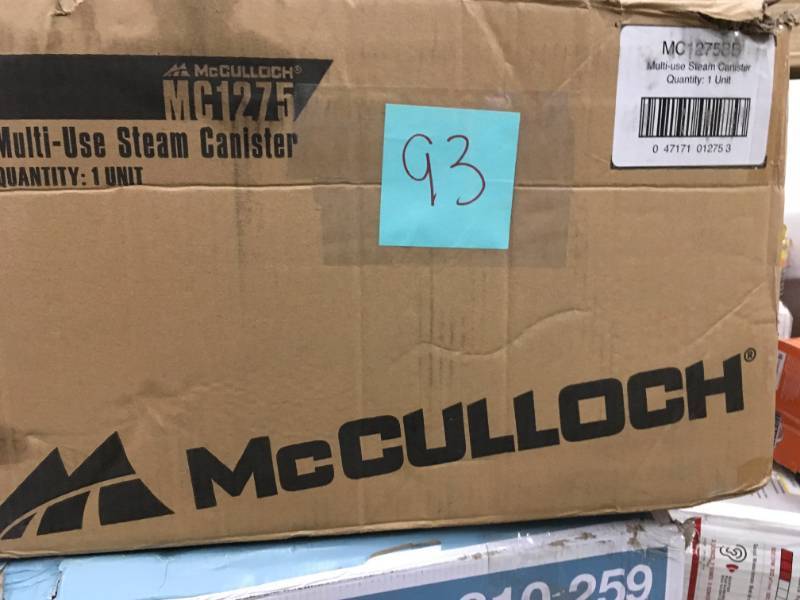 lot 93 image: McCulloch Heavy-Duty Portable Steam Cleaner in good condition