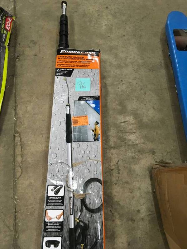 lot 96 image: Power Care 18 ft. 4,200-PSI Telescoping Spray Wand for Pressure Washers not used