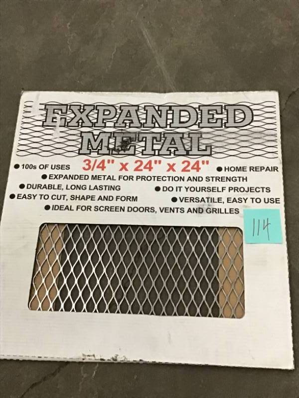 lot 114 image: Everbilt 24 in. x 34 in. x 24 in. Plain Expanded Metal Sheet not used