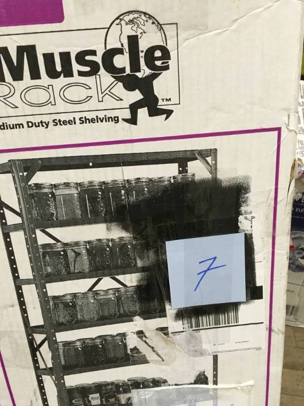 Edsal 60 in. H x 30 in. W x 12 in. D Steel Canning Shelving Unit in Gray open box in good condition