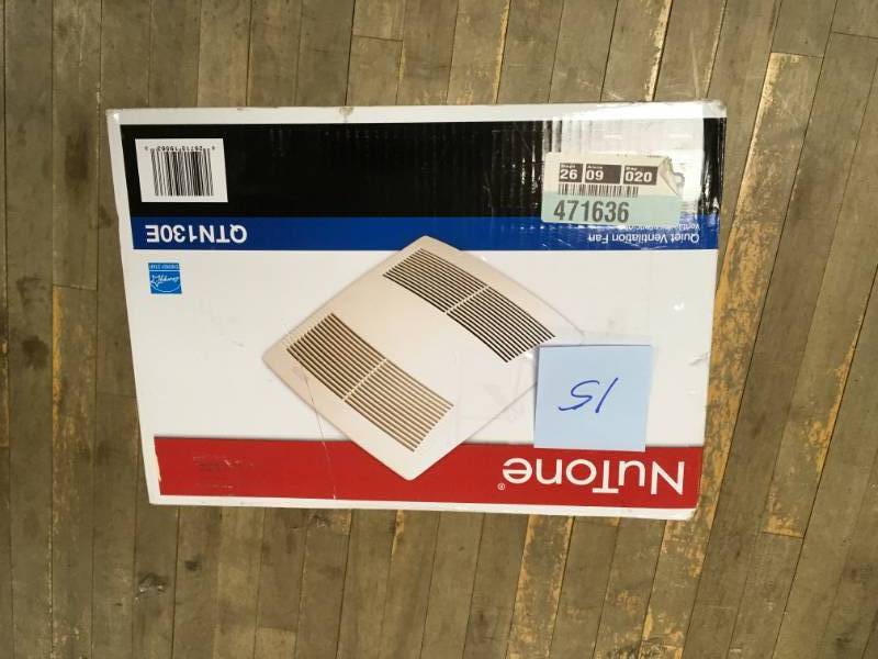 NuTone QT Series Quiet 130 CFM Ceiling Bathroom Exhaust Fan, ENERGY STAR open box in good condition