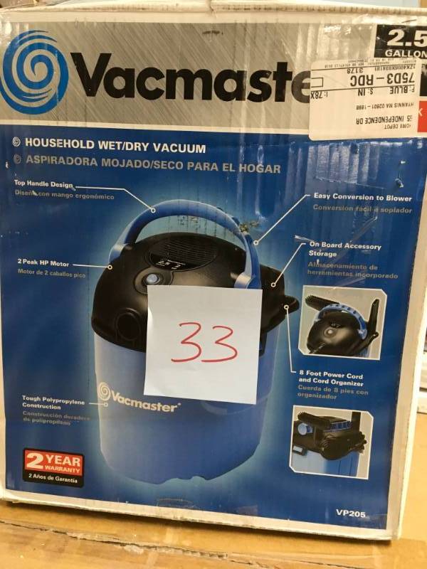 Vacmaster 2.5-gal. WetDry Vacuum with Blower Function USED in good condition