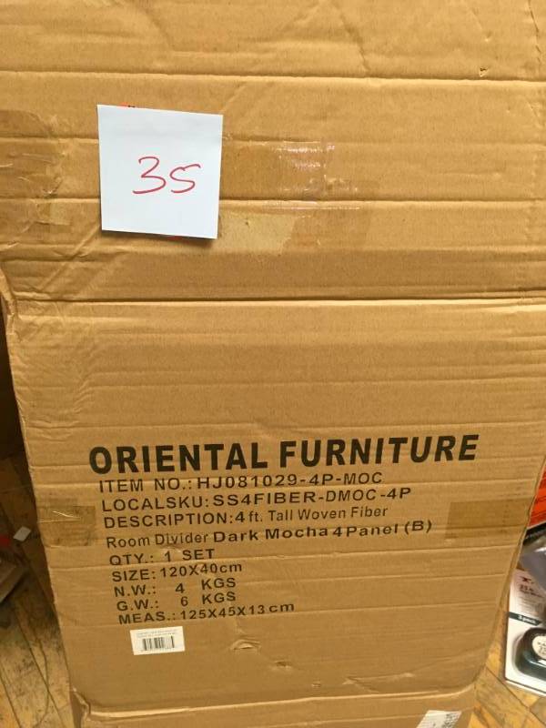 4 ft. Dark Mocha 4-Panel Room Divider open box in good condition