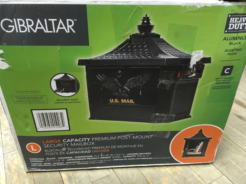 Gibraltar Mailboxes Hamilton Locking Post Mounted Mailbox open box in good condition