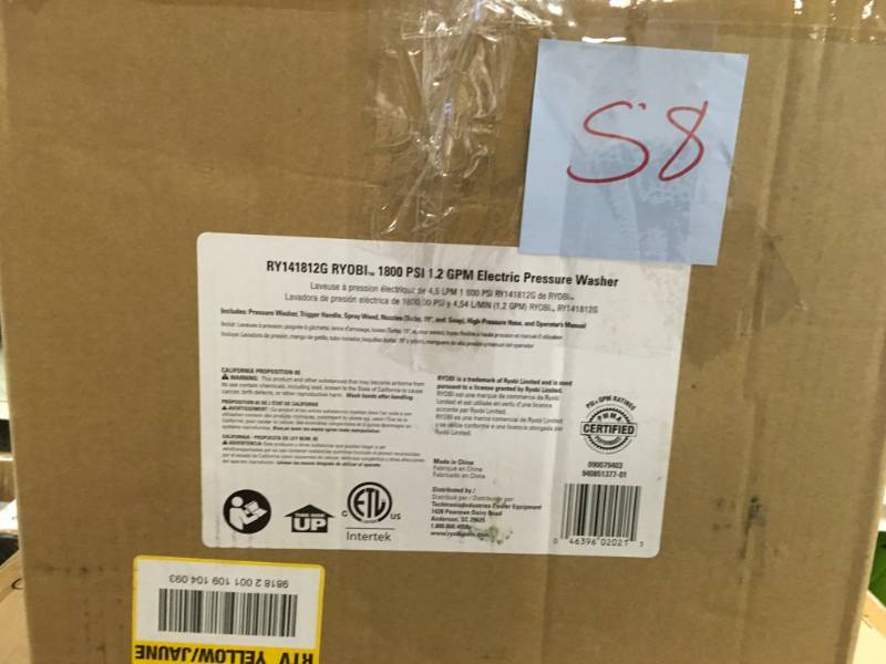Ryobi 1,800 psi 1.2 GPM Electric Pressure Washer open box in good condition