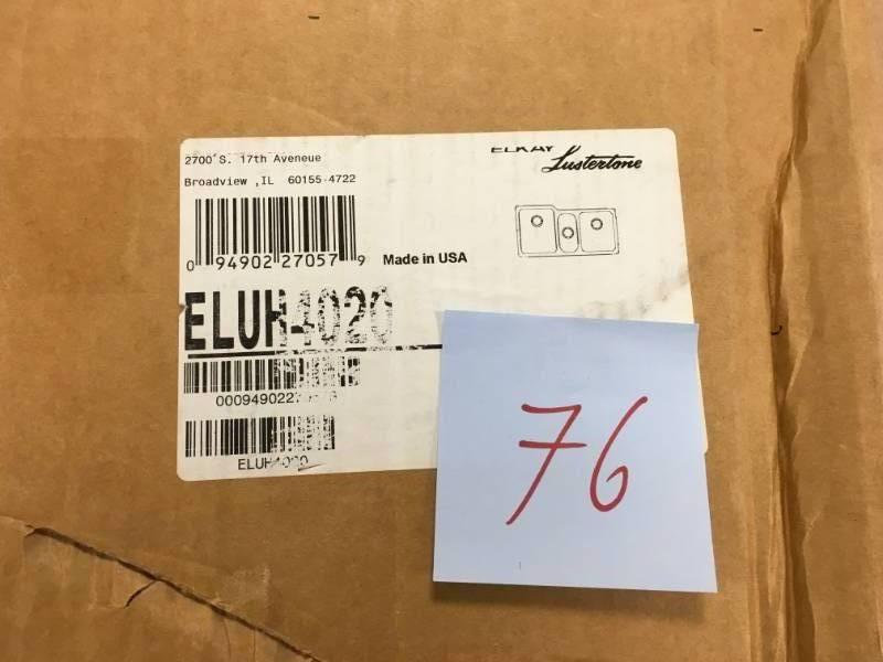 Elkay Lustertone Collection ELUH4020 40 Inch Undermount Triple Bowl Stainless Steel Sink open box not used