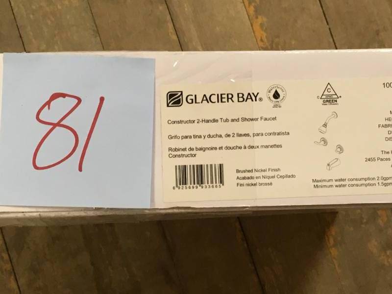 Glacier Bay Constructor 2-Handle Tub and Shower Faucet in Brushed Nickel 833CW-0 open box in good condition