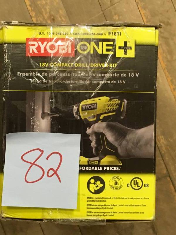 Ryobi 18-Volt ONE Lithium-Ion Cordless 12 in. Compact DrillDriver Kit USED in good working condition