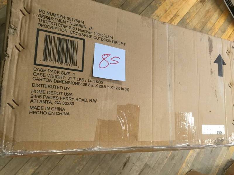 Hampton Bay Crossfire 29.50 in. Steel Fire Pit with Cooking Grate in good condition
