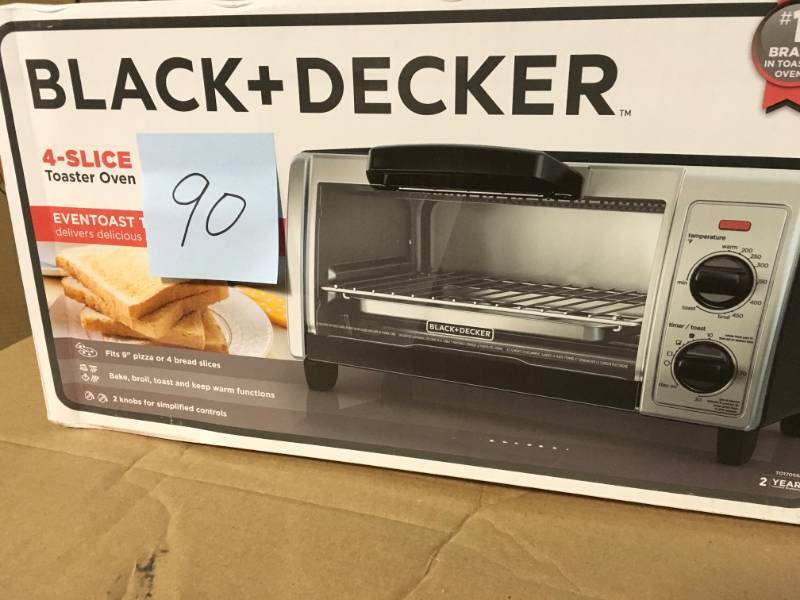 BLACKDECKER 4-Slice Toaster Oven, Gray - TO1705SB open box in good condition