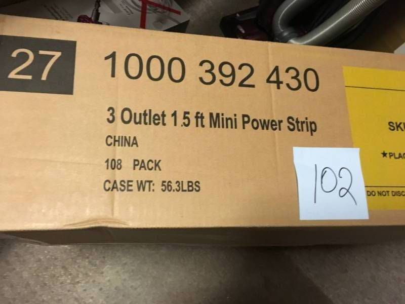 3-Outlet Mini Power Strip with 1.5 ft. Cord 108 PACK not used