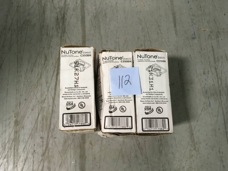 LOT OF 3 NuTone 70 CFM Replacement Motor Wheel for 695A Bathroom Exhaust Fan not used