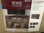 Home Decorators Collection Edenfield 59 in. Freestanding Infrared Electric Fireplace TV Stand in Burnished Walnut open box in like new condition