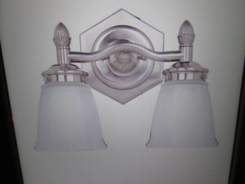 lot 49 image: Hampton Bay 2-Light Brushed Nickel ...