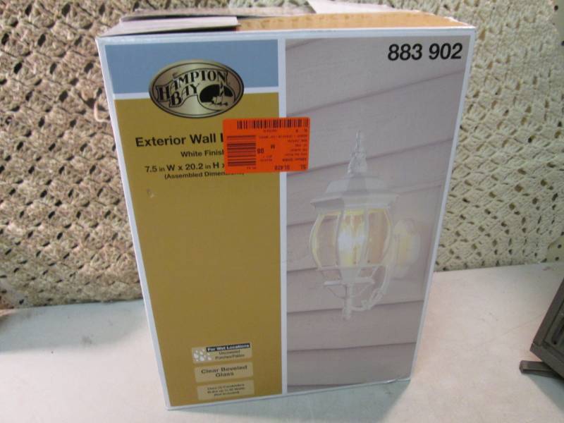 lot 56 image: Hampton Bay 3-Light White Outdoor W...