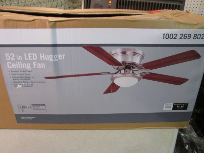 lot 75 image: Hugger 52 LED Indoor Brushed Nicke...