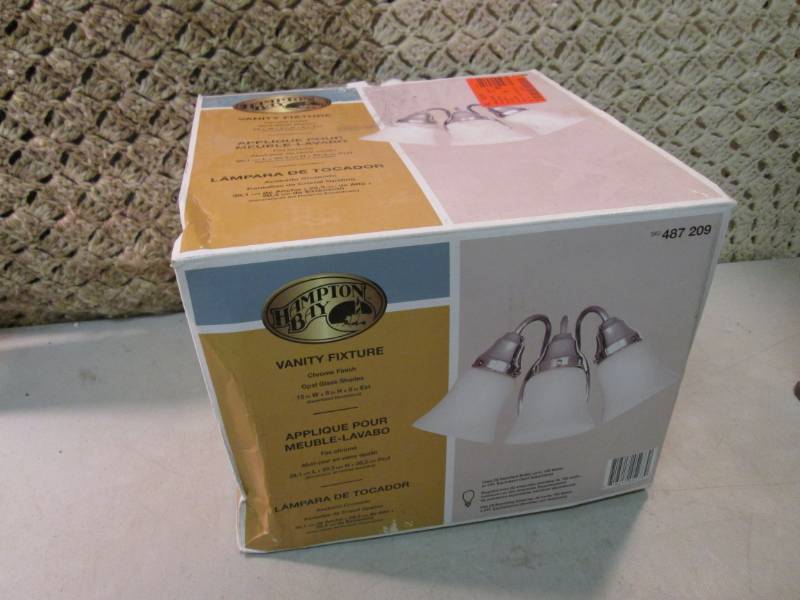 lot 89 image: Hampton Bay 3-Light Chrome Finish V...