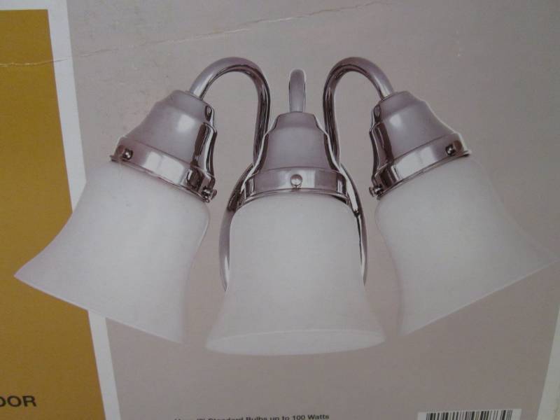 lot 90 image: Hampton Bay 3-Light Chrome Finish V...