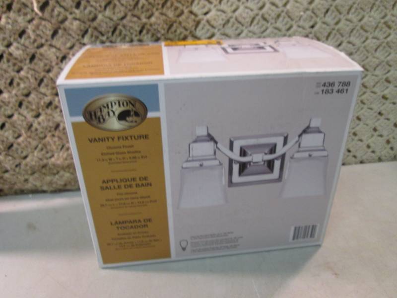 lot 91 image: Hampton Bay 2-Light Chrome Vanity L...