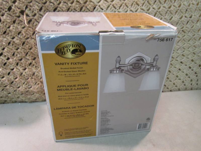 lot 97 image: Hampton Bay 2-Light Brushed Nickel ...