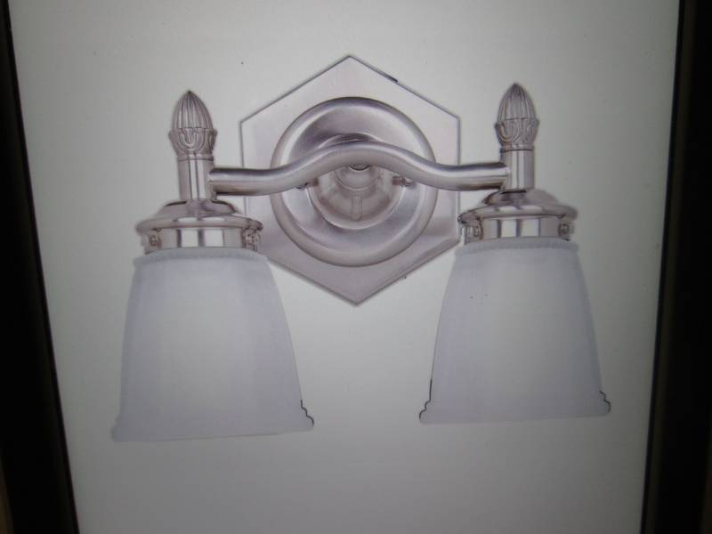 lot 98 image: Hampton Bay 2-Light Brushed Nickel ...
