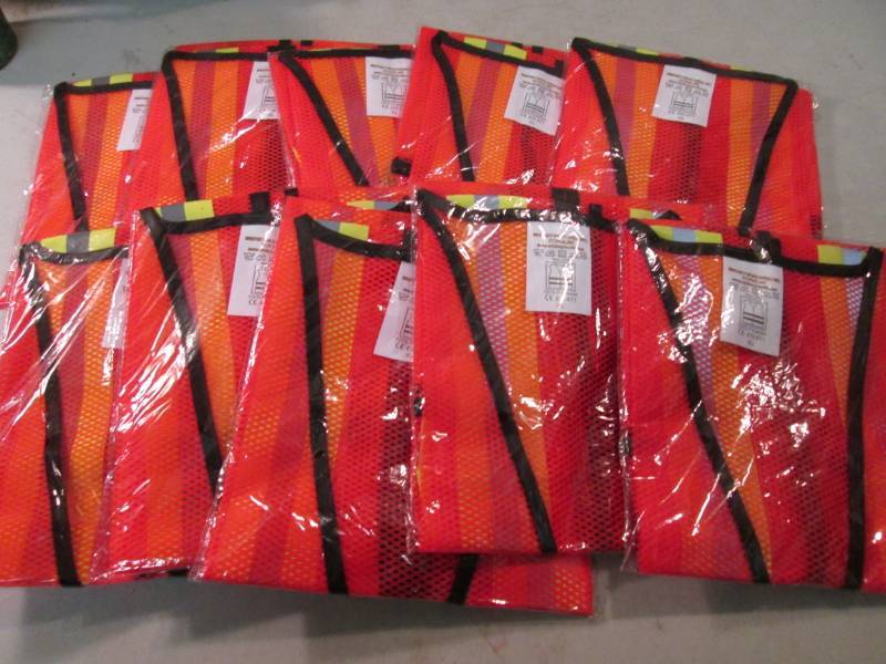 lot 132 image: Lot of 10 Orange Reflective Safety ...