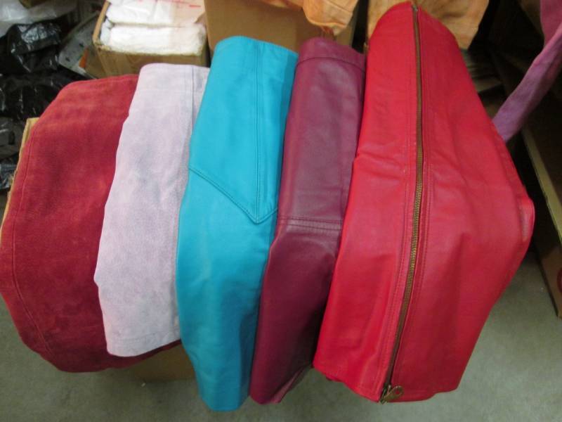 lot 146 image: Lot of 5 Misc Leather Skirts Variou...