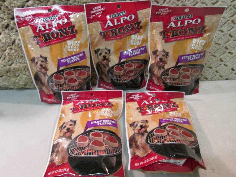 lot 155 image: 5 Bags of Purina Alpo T-Bonz Dog Tr...