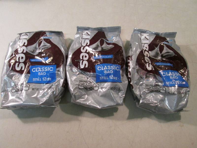 lot 161 image: 3 Bags of Hersheys Milk Chocolate K...