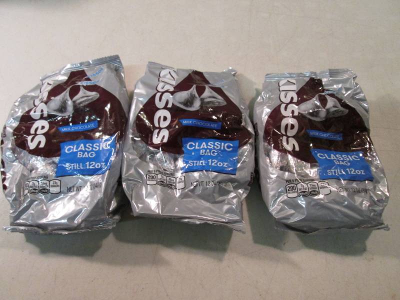 lot 162 image: 3 Bags of Hersheys Milk Chocolate K...