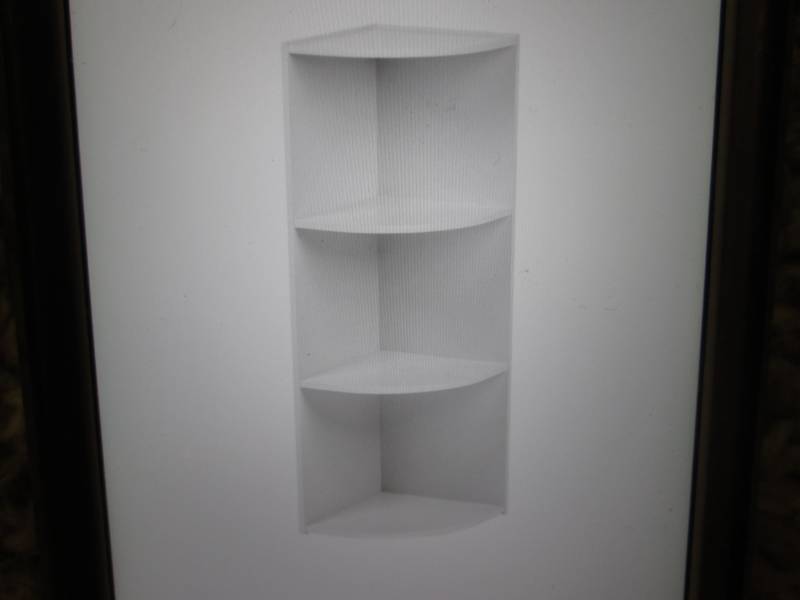 lot 174 image: Iris White 3-Tier Corner Curved She...
