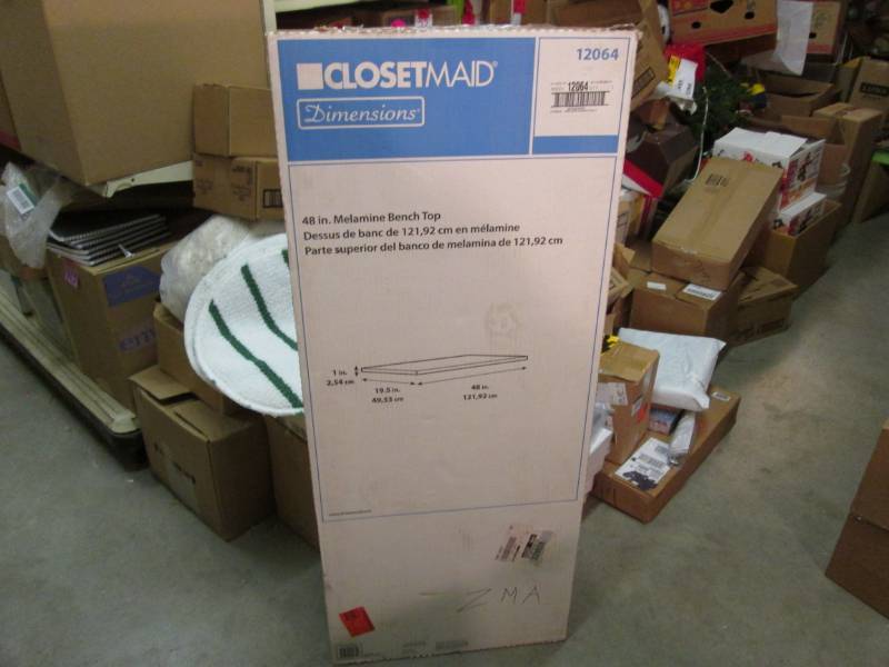 lot 178 image: Closetmaid 48 x 19.5 Melamine Wor...
