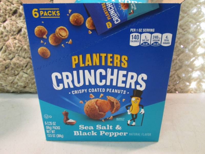 lot 183 image: Box with 6 Bags of Planters Crunche...