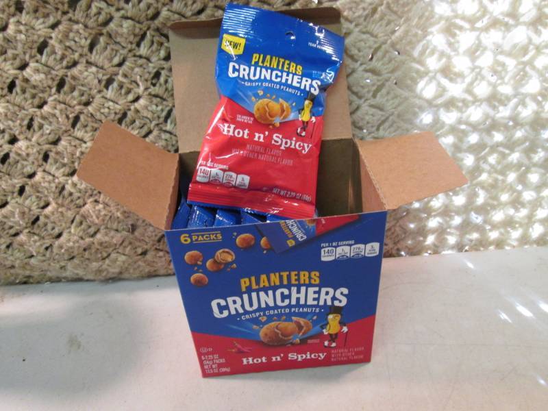 lot 187 image: Box with 6 Bags of Planters Crunche...