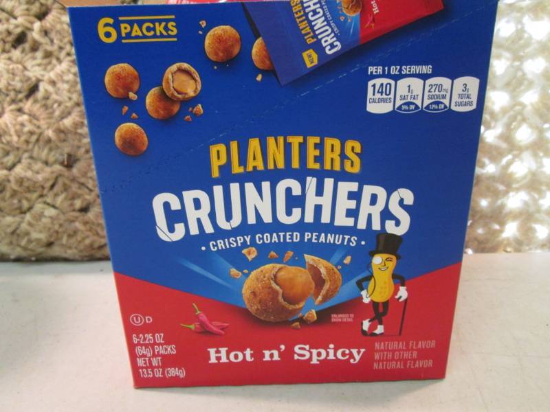 lot 188 image: Box with 6 Bags of Planters Crunche...