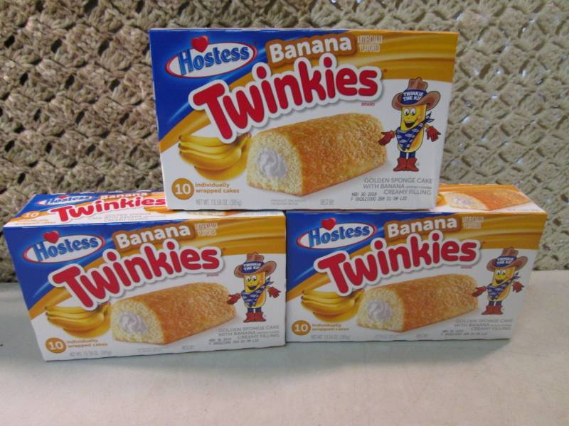 lot 198 image: 3 Boxes of Hostess Banana Twinkies ...