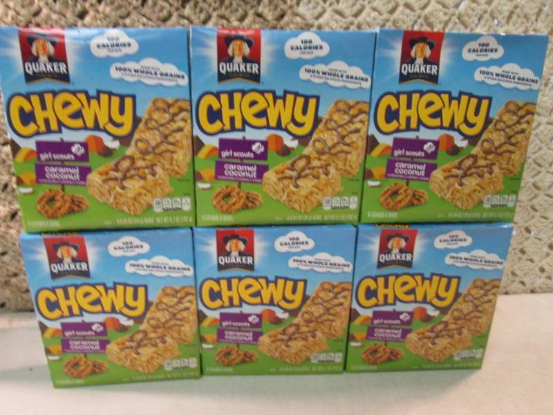 lot 201 image: 6 Boxes of Quaker Chewy Girl Scouts...