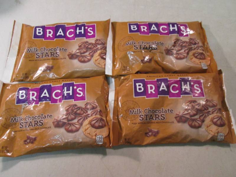 lot 243 image: 4 Bags of Brachs Milk Chocolate Sta...