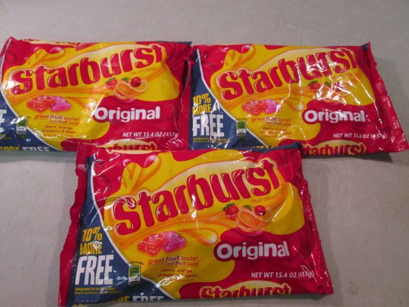 lot 247 image: 3 Bags of Starburst Fruit Chews Ori...