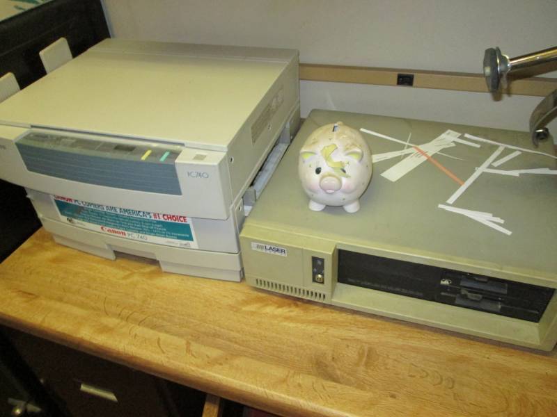 lot 54 image: Canon copier, vintage computer and ...