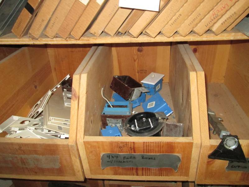 lot 135 image: Wood boxes of electrical equipment...