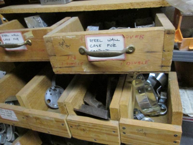 lot 141 image: Wood boxes of electrical equipment...