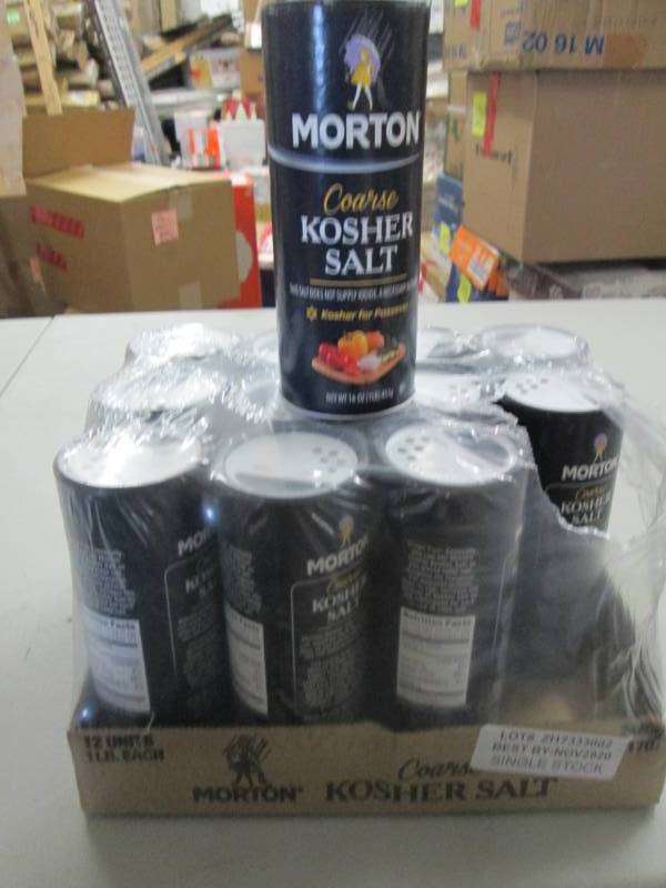 lot 51 image: Case of 12 Morton 1lb Shaker Contai...