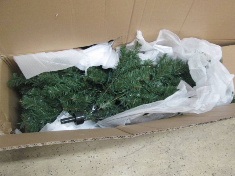 lot 151 image: 7 ft Pre-lit Christmas Tree open bo...