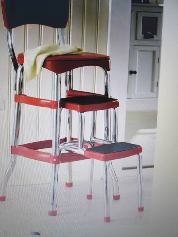 lot 152 image: Counter-Height Retro Step Stool ope...