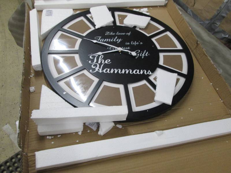 lot 153 image: Personalized Photo Frame Clock, ope...