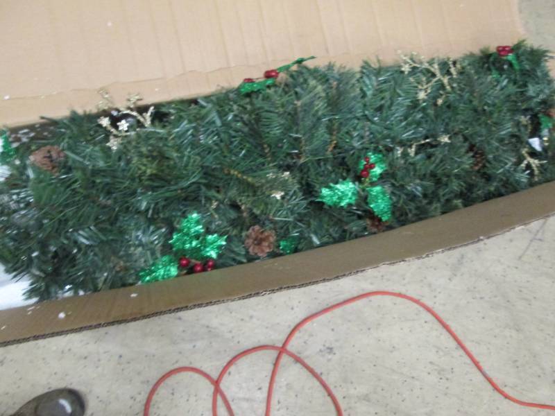 lot 154 image: Christmas Garland with Urn Set open...