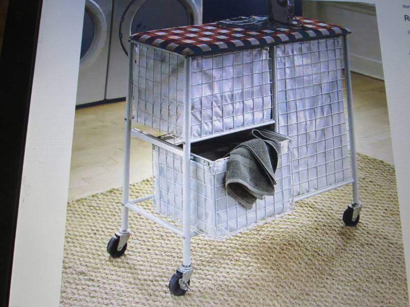 lot 167 image: Rolling Laundry Cart open box Retai...